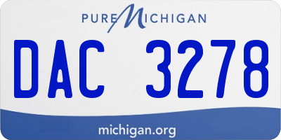 MI license plate DAC3278