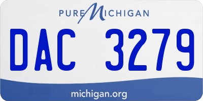 MI license plate DAC3279