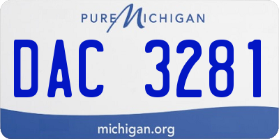 MI license plate DAC3281