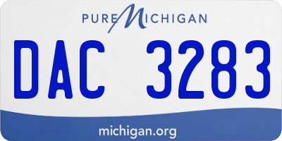 MI license plate DAC3283