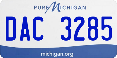 MI license plate DAC3285