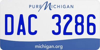 MI license plate DAC3286