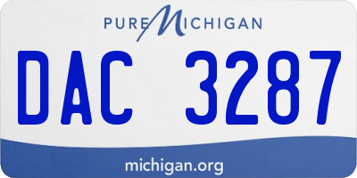 MI license plate DAC3287