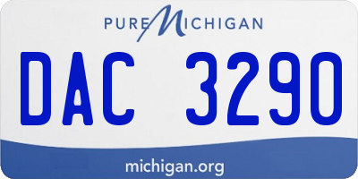 MI license plate DAC3290