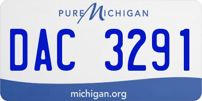 MI license plate DAC3291