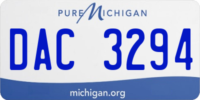 MI license plate DAC3294