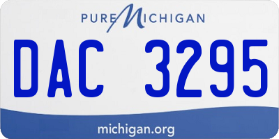 MI license plate DAC3295