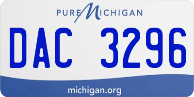 MI license plate DAC3296