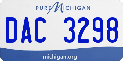 MI license plate DAC3298