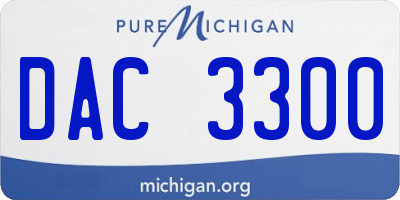 MI license plate DAC3300