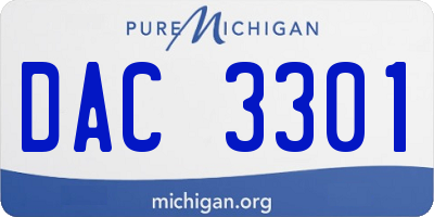 MI license plate DAC3301
