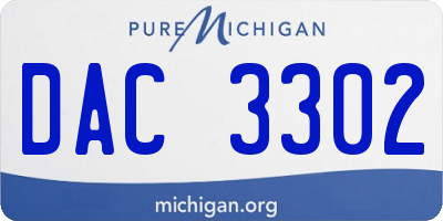 MI license plate DAC3302