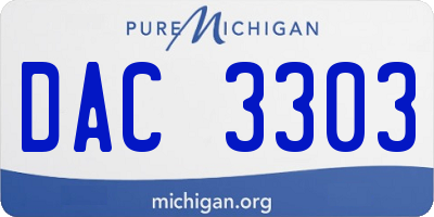 MI license plate DAC3303