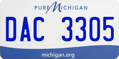 MI license plate DAC3305