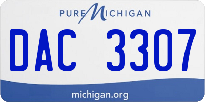 MI license plate DAC3307