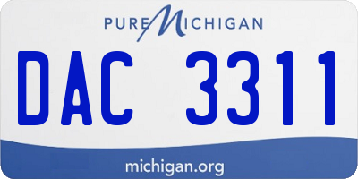 MI license plate DAC3311