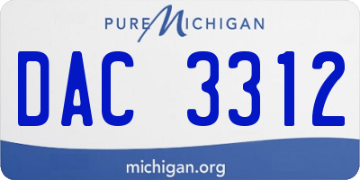 MI license plate DAC3312