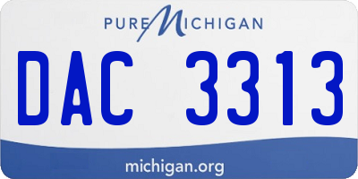 MI license plate DAC3313