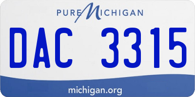 MI license plate DAC3315