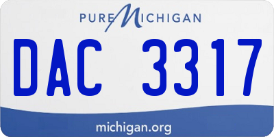 MI license plate DAC3317