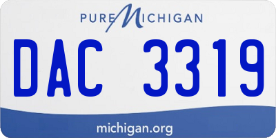 MI license plate DAC3319