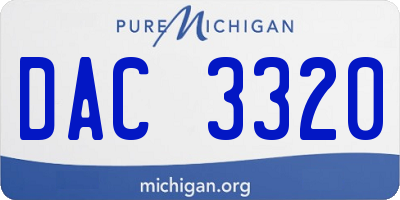 MI license plate DAC3320
