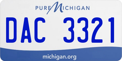 MI license plate DAC3321