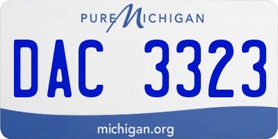 MI license plate DAC3323