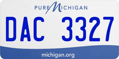 MI license plate DAC3327