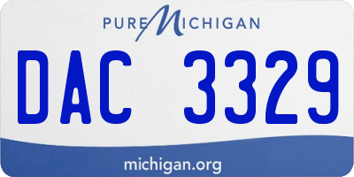 MI license plate DAC3329