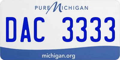 MI license plate DAC3333