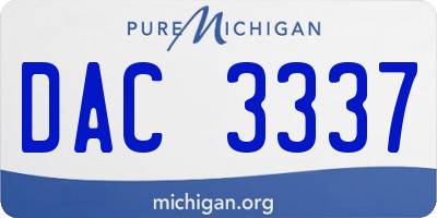 MI license plate DAC3337