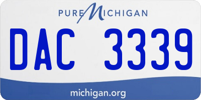 MI license plate DAC3339