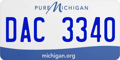 MI license plate DAC3340