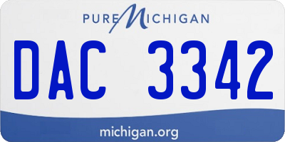 MI license plate DAC3342