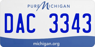 MI license plate DAC3343