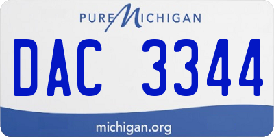 MI license plate DAC3344