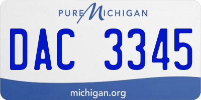 MI license plate DAC3345