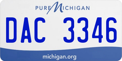 MI license plate DAC3346