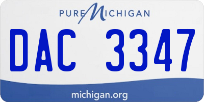 MI license plate DAC3347