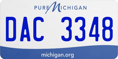 MI license plate DAC3348