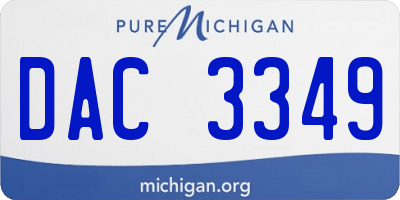 MI license plate DAC3349