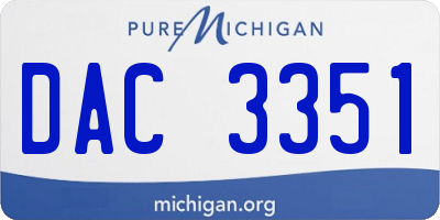 MI license plate DAC3351