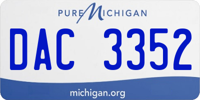 MI license plate DAC3352