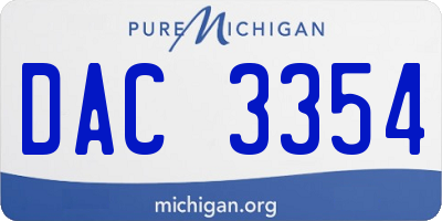 MI license plate DAC3354
