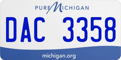 MI license plate DAC3358