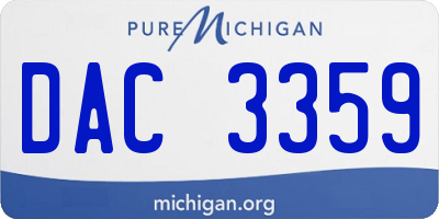 MI license plate DAC3359