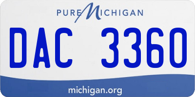 MI license plate DAC3360