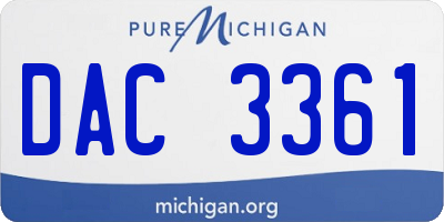 MI license plate DAC3361