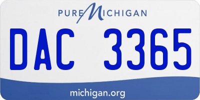 MI license plate DAC3365